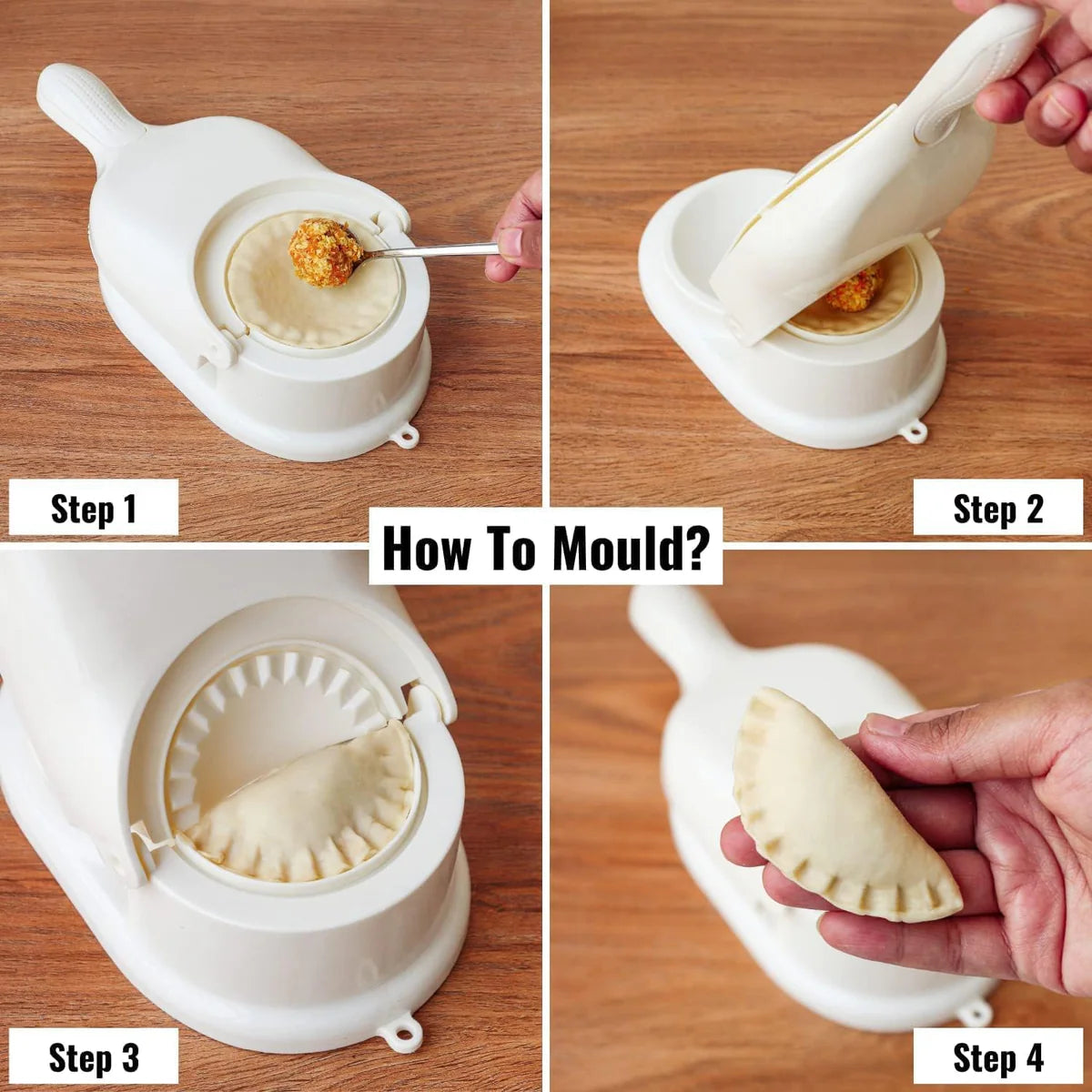 4in1 Puri,Gujiya,Momo&  Modak Maker(Assorted Colour)
